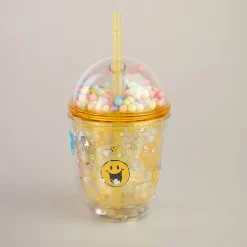MINISO Bicchiere Con Cannuccia Collezione Smiley World New