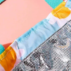 MINISO Borsa Porta Pranzo Fantasia Fiori - Rosa Sale