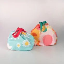 MINISO Borsa Porta Pranzo Fantasia Fiori - Azzurro Outlet