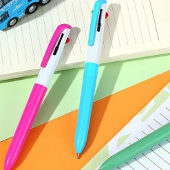 MINISO Penna Con 4 Colori Impugnatura Blu