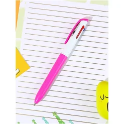 MINISO Penna Con 4 Colori Impugnatura Rosa