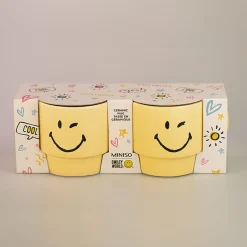 MINISO Set 2 Tazze - Collezione Smiley World (350Ml) Clearance