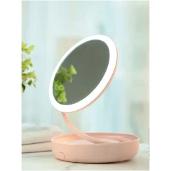 MINISO Specchio Rosa Da Tavolo Girevole A 360° Con Led Online