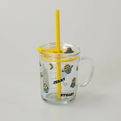 MINISO Tazza In Vetro Con Cannuccia - Minions (1Pz) (400Ml) Best