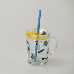MINISO Tazza In Vetro Con Cannuccia - Minions (1Pz) (400Ml) Best